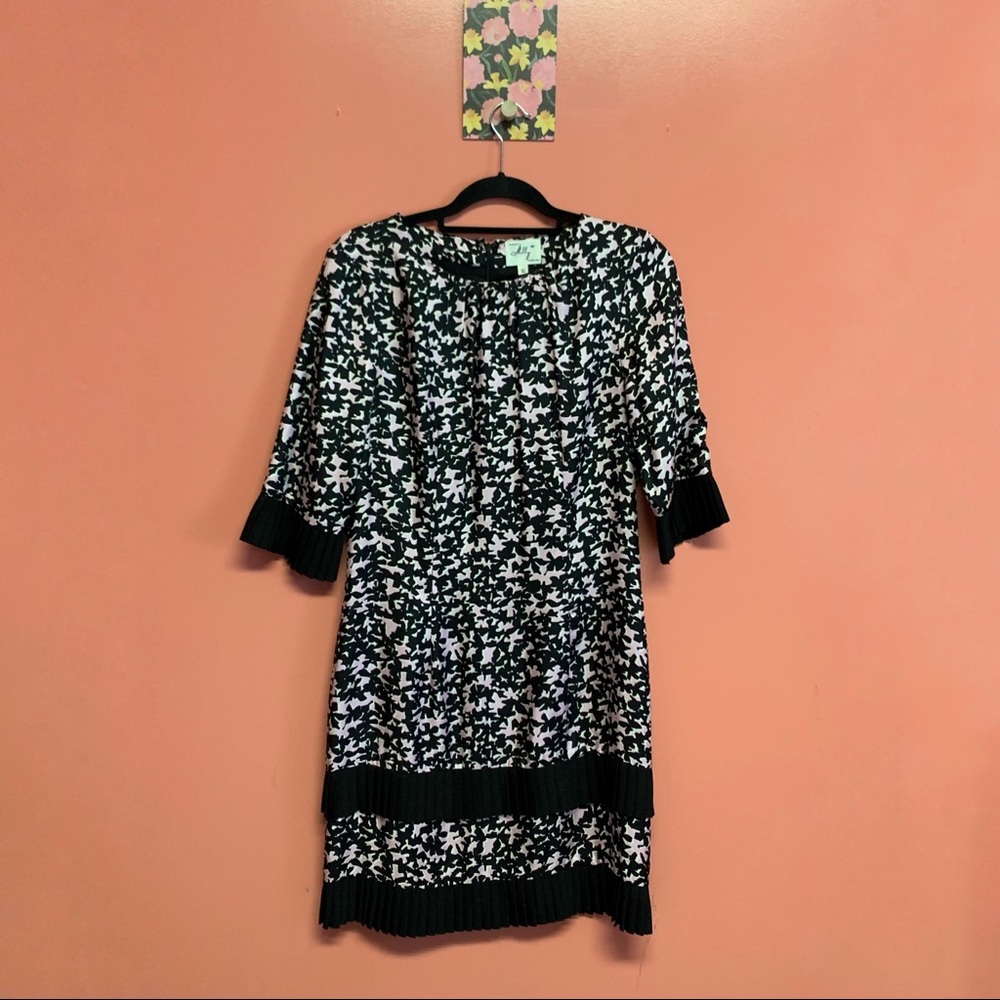 Milly of NY 100% silk black and pink dress